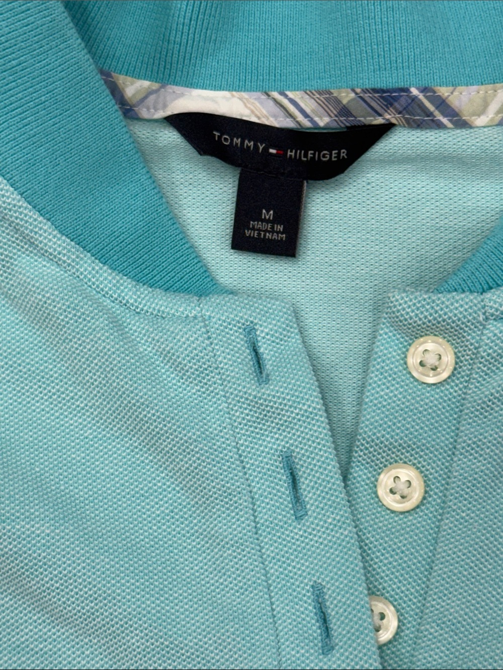 Tommy Hilfiger Aqua Polo Dress Short Sleeve Pique Size Medium - Picture 2 of 4